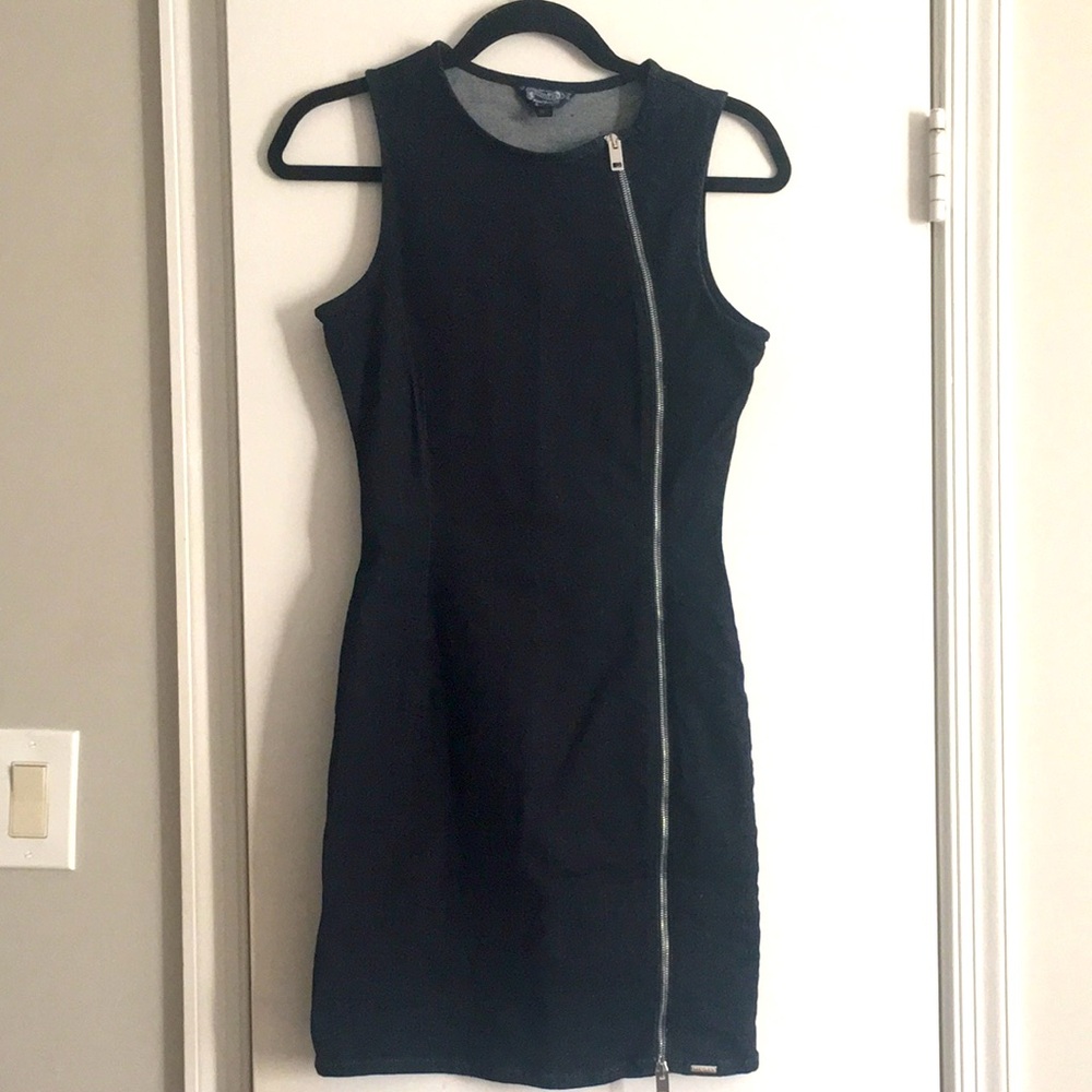 Diesel Denim edgy sleeveless zipper zip zipped front dress Size S Small